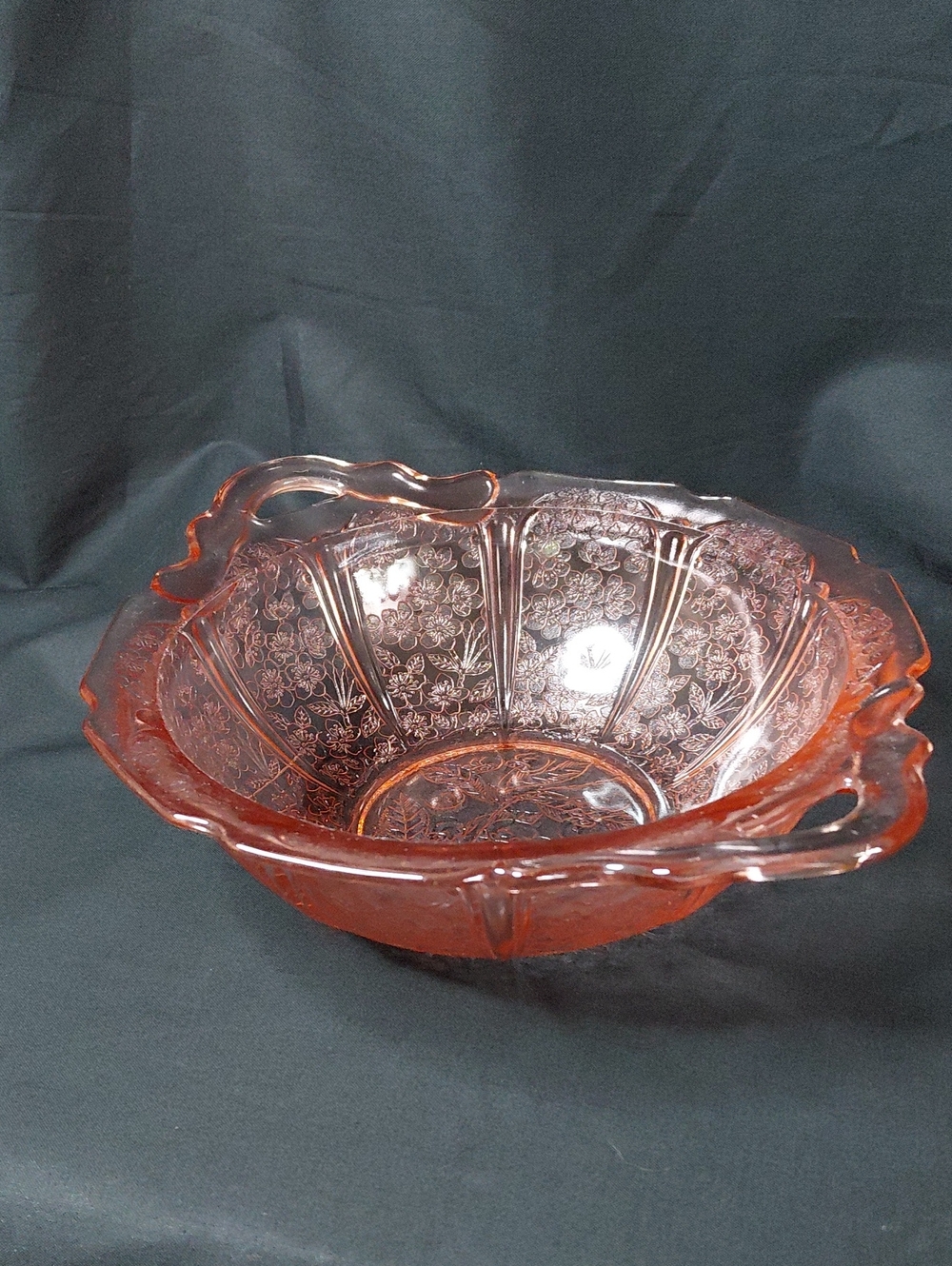Vintage JEANETTE Cherry Blossom Serving Bowl